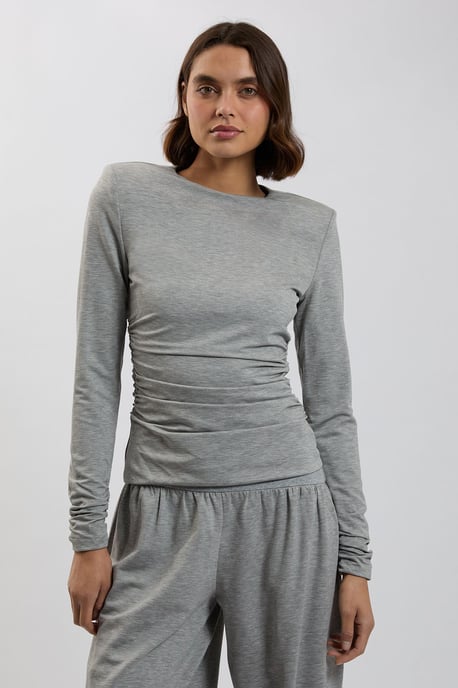 Strong Shoulder Viscose Jersey Top - Image 1