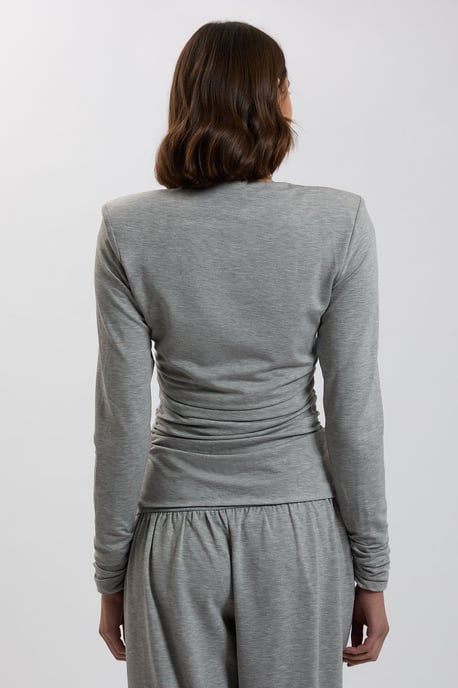 Strong Shoulder Viscose Jersey Top - Image 2