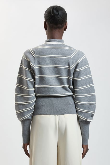 Wool Look Rib Detail Long Sleeve Knitted Top - Image 4