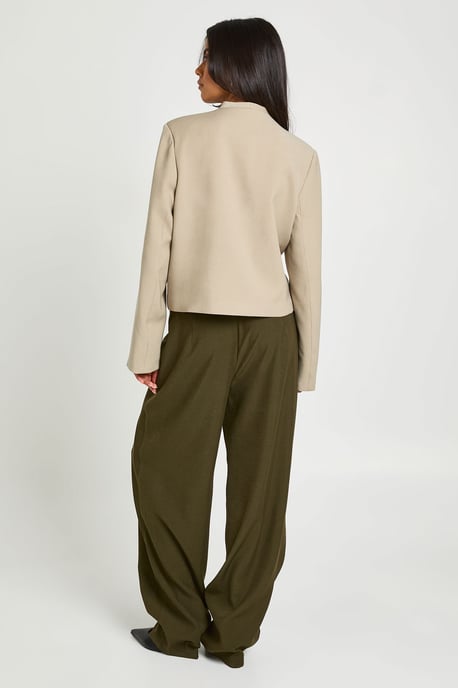 Wrap Pleat Detail Barrel Leg Trousers - Image 2