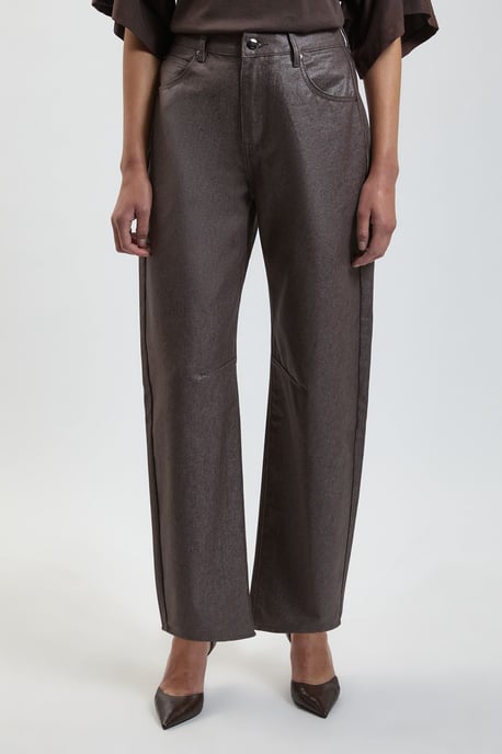 Metallic Denim Coated Barrel Jean - Image 2