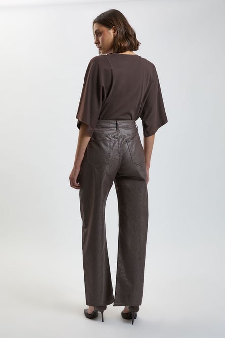 Metallic Denim Coated Barrel Jean - Image 3
