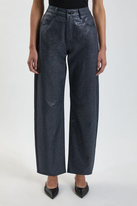 Metallic Denim Coated Barrel Jean - Image 2