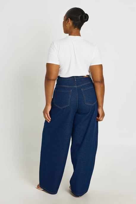 Plus Mid Waist Seam Detail Barrel Jean - Image 2