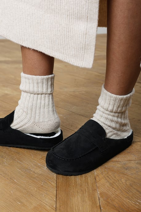 Where's That From Womens Divelle Low Back Slip On Mule With Fleece Lining - Image 2