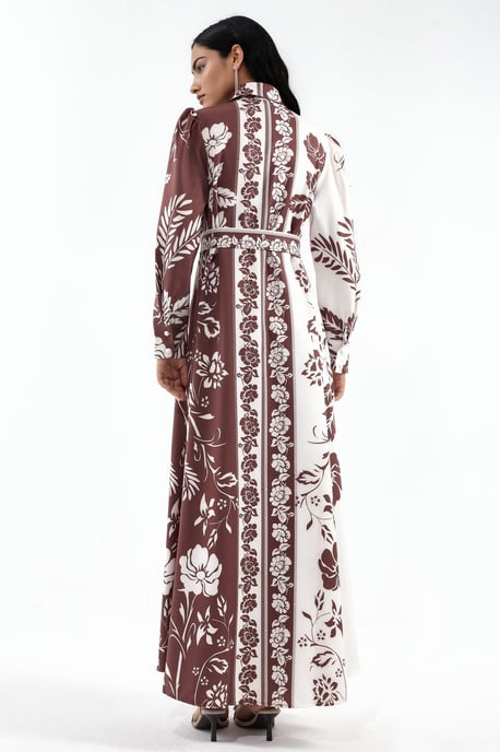 Floral Belted Maxi Shirt Dress - Image 3