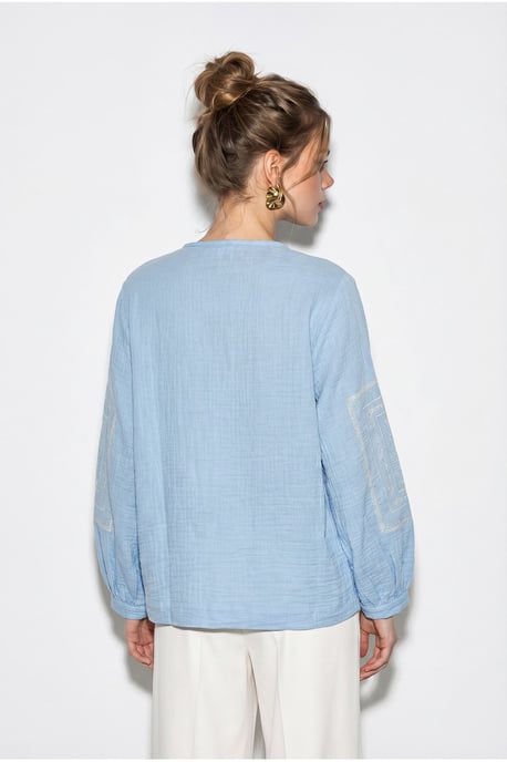 Embroidered Crew Neck Casual Jacket - Image 5