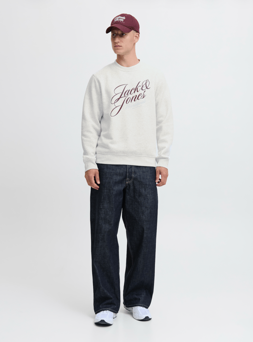 Jack & Jones Mens Crew Neck Sweatshirt Graphic Logo - Image 2