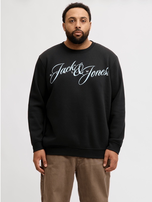 Jack & Jones Mens Crew Neck Sweatshirt Graphic Logo - Image 1