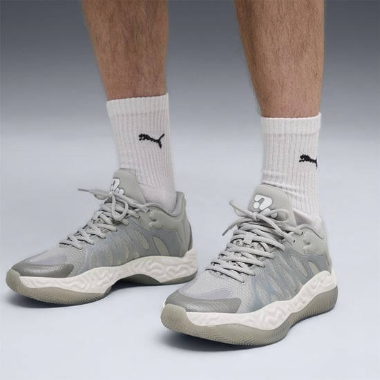Men's Puma Hali 1 Basketball Trainers in Gray Echo-Fea - Image 3