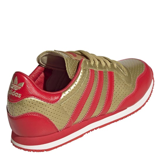 Men's adidas Galaxy Og Leather Runners in Goldmt/Red - Image 4