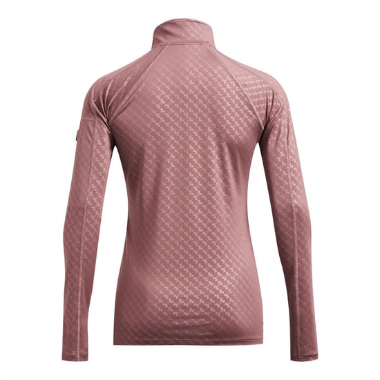 Women's Under Armour Emboss Half Zip Slim Fit Tracksuit Top in Brown - Image 2