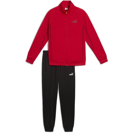 Men's Puma Piping Poly Full Tracksuit in Red - Image 1