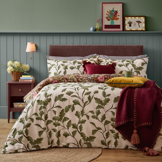Furn Forest Bloom Reversible Printed Duvet Cover Set, Chocolate - Image 2