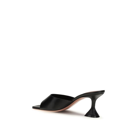 Amina Muaddi Zwarte Lam Ovis Aries Stiletto Hakken Sandalen - Image 3