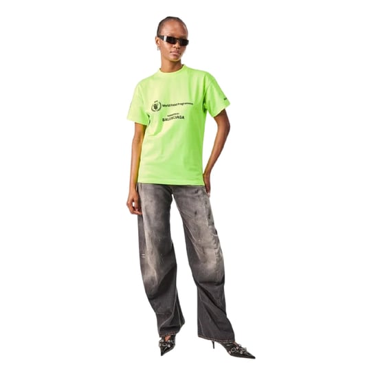 Balenciaga T-shirt för kvinnor från Världslivsmedelsprogrammet (Gul/Svart) - Image 4