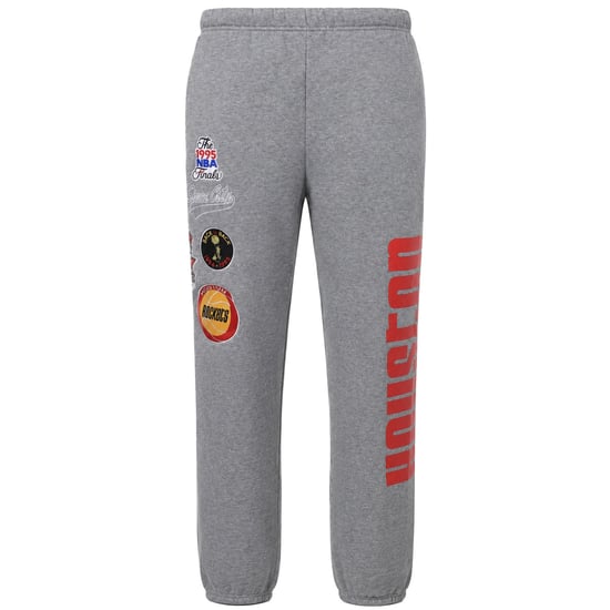 Mitchell & Ness NBA Houston Rockets Champ City Fleece Mens Grey Track Pants - Image 1