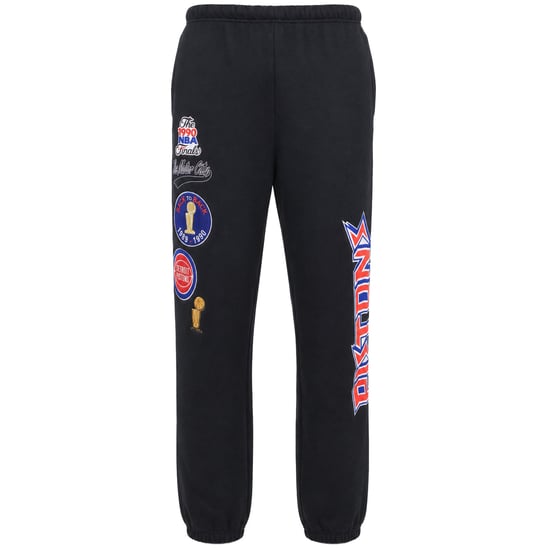 Mitchell & Ness NBA Detroit Pistons Champ City Fleece Mens Black Track Pants - Image 1