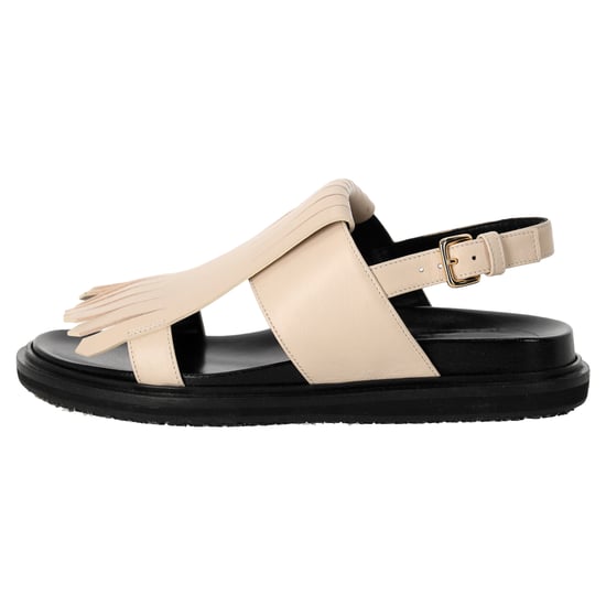 Marni Fussbett Fringed Sandals in Ivory Leather - Image 1
