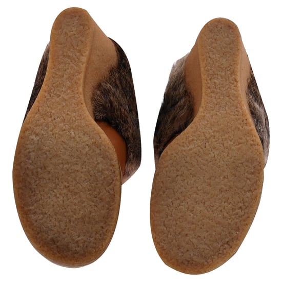 See by Chloé Wedge Enkelboots met Bontafwerking in Bruin Leer - Image 6