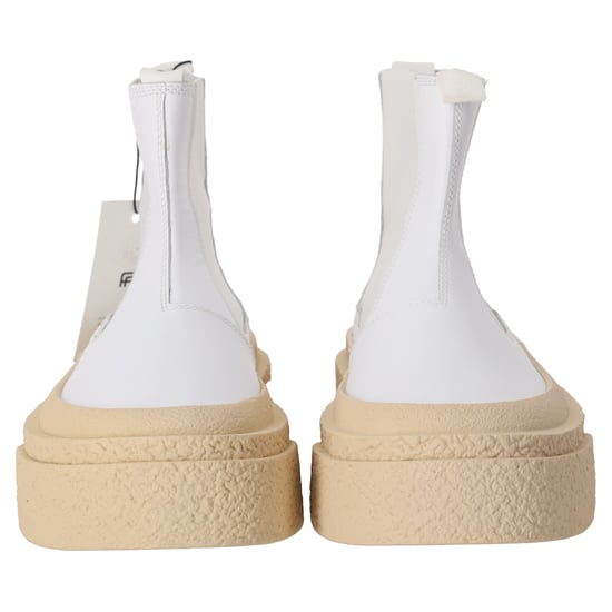MM6 Maison Margiela Plattform Chelsea Stövlar i Vitt Läder - Image 4