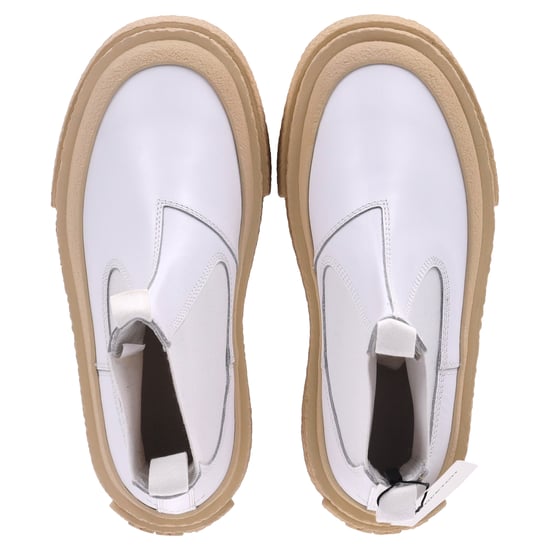 MM6 Maison Margiela Plattform Chelsea Stövlar i Vitt Läder - Image 5