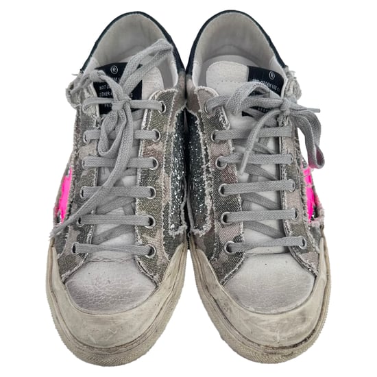 Golden Goose Super-Star Glittriga Sneakers i Flerfärgad Bomull - Image 3