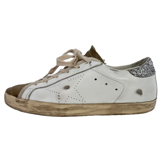 Golden Goose Super-Star Sneakers i vit läder och mocka - Image 2