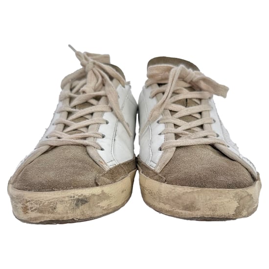 Golden Goose Super-Star Sneakers i vit läder och mocka - Image 3