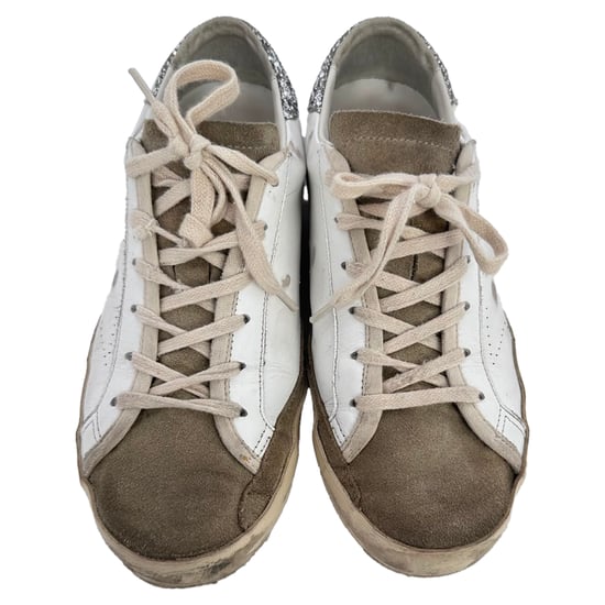 Golden Goose Super-Star Sneakers i vit läder och mocka - Image 4
