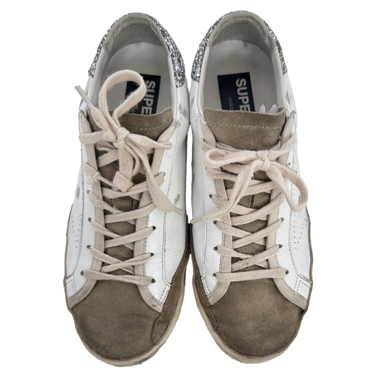 Golden Goose Super-Star Sneakers i vit läder och mocka - Image 5