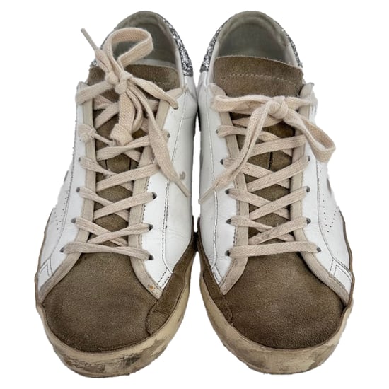 Golden Goose Super-Star Sneakers i vit läder och mocka - Image 6