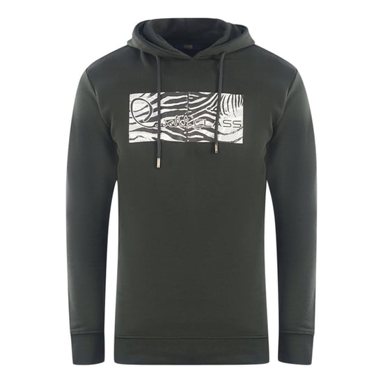 Cavalli Class Zebra Print Logotyp Svart Hoodie - Image 1