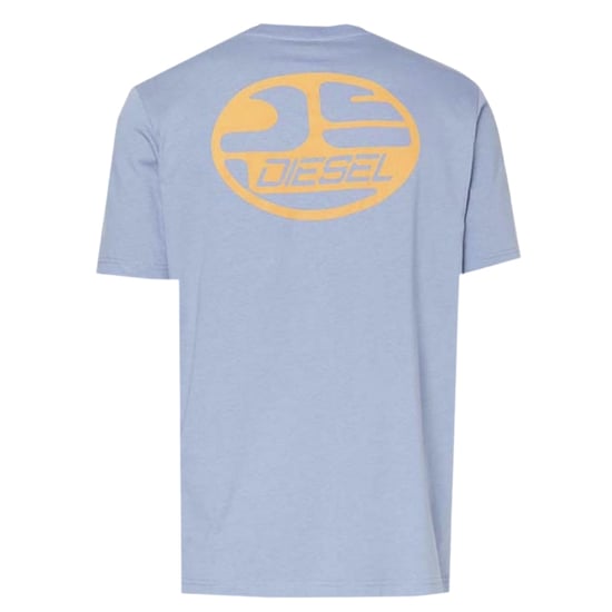 Diesel Oval DS Logo Stonewash Blå T-shirt - Image 4