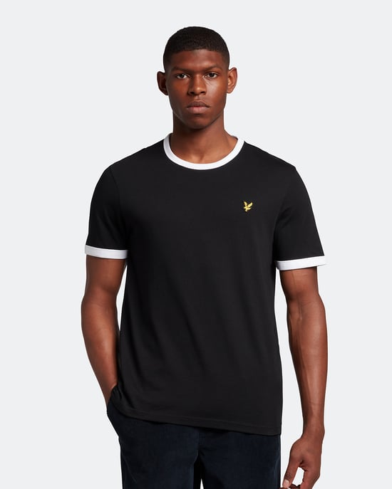 Lyle & Scott ringer-T-shirt in zwart - Image 1