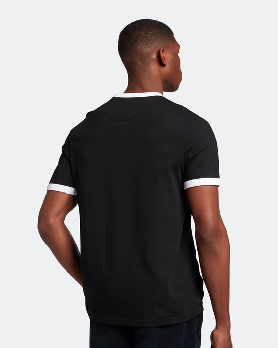 Lyle & Scott ringer-T-shirt in zwart - Image 3