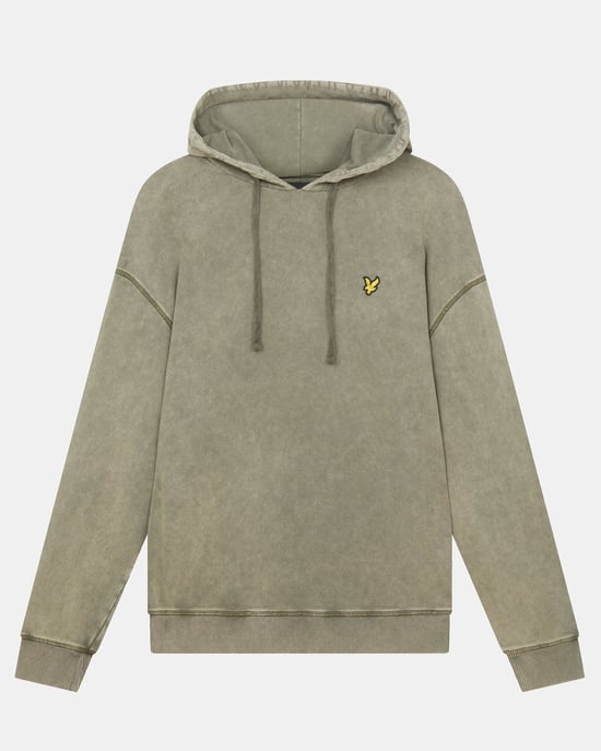 Lyle & Scott gewassen hoodie in olijfgroen - Image 4