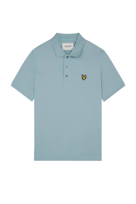 Lyle & Scott Branded Chest Logo Away Blue Polo Shirt - Image 1
