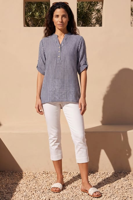 Classic Stripe Button Front Top - Image 2