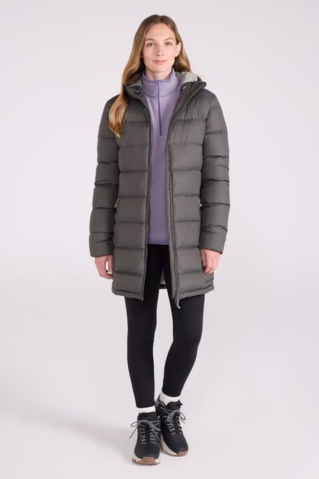 'Stratus' Women's Extreme Down Jacket Water Resistant Long Puffer Winter Coat Khaki - Image 4