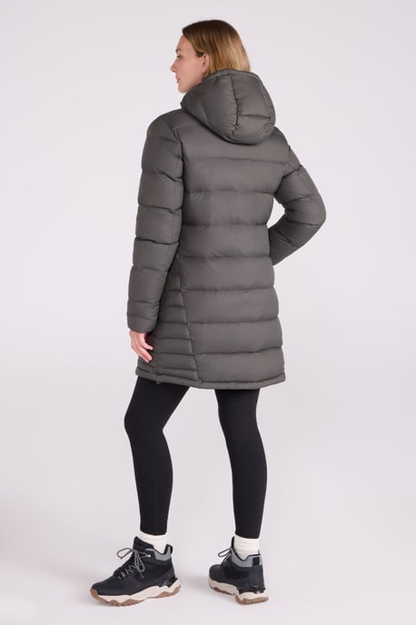 'Stratus' Women's Extreme Down Jacket Water Resistant Long Puffer Winter Coat Khaki - Image 5