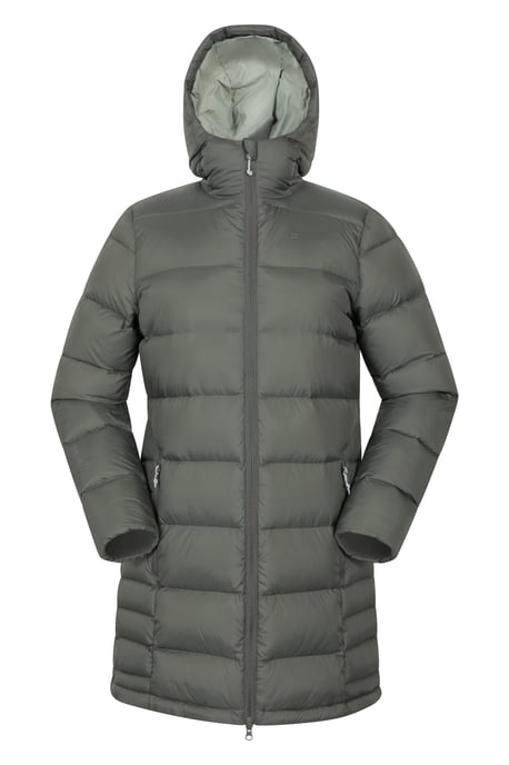 'Stratus' Women's Extreme Down Jacket Water Resistant Long Puffer Winter Coat Khaki - Image 6