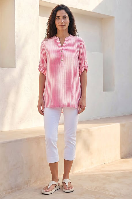 Classic Stripe Button Front Top - Image 3