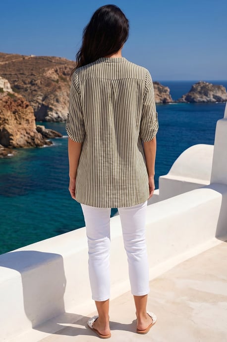 Classic Stripe Button Front Top - Image 3