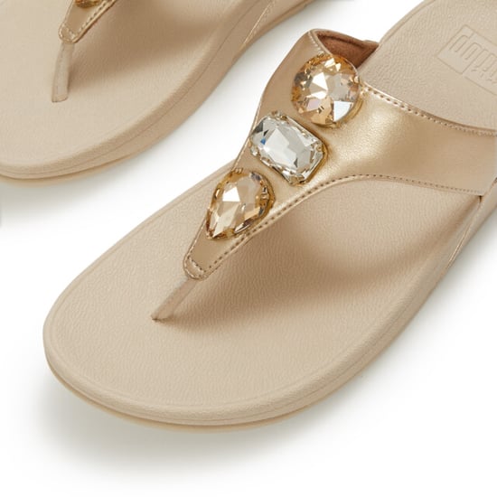 FitFlop Lulu ultra-jewel metallic toe-post sandals - Image 2