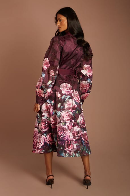 Petite Printed Jacquard Shirt Dress With Belt - Image 3