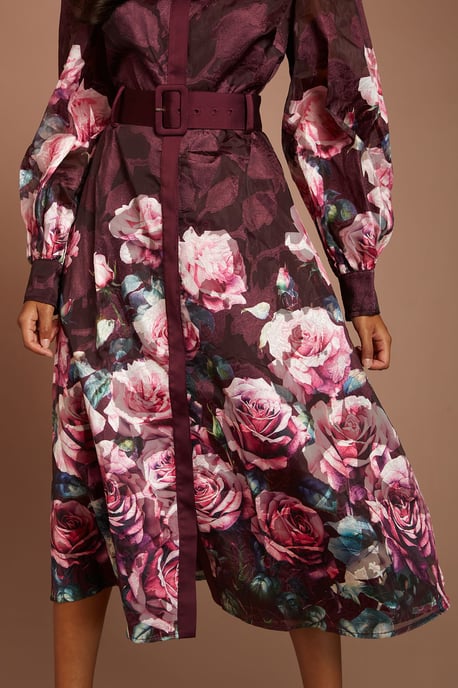 Petite Printed Jacquard Shirt Dress With Belt - Image 4