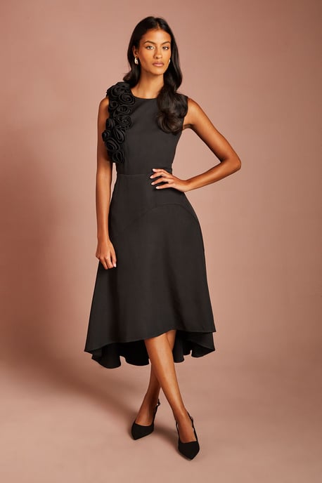 Petite 3D Corsage High Low Dress - Image 1