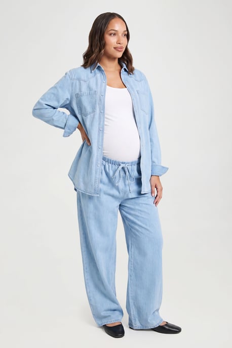 Maternity Denim Western Shirt - Image 1