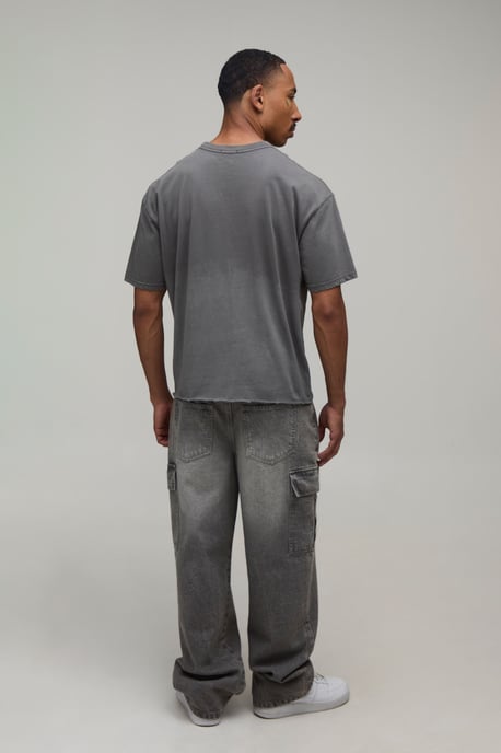 Oversized Boxy Distressed Grunge Print Vintage Washed T-Shirt - Image 2